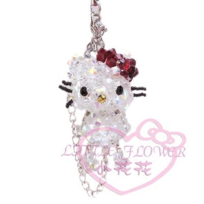 ♥小公主日本精品♥Hello kitty凱蒂貓白色串珠造型公仔吊飾飾品-站姿款 可掛包包送人禮物 67849406