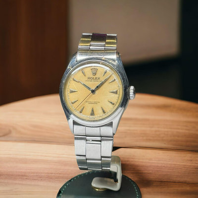 樂時計 1950年代 古董老錶 勞力士 ROLEX  型號 6106 自動上鍊 泡泡背 古董錶 大肚底蓋 錶徑34mm