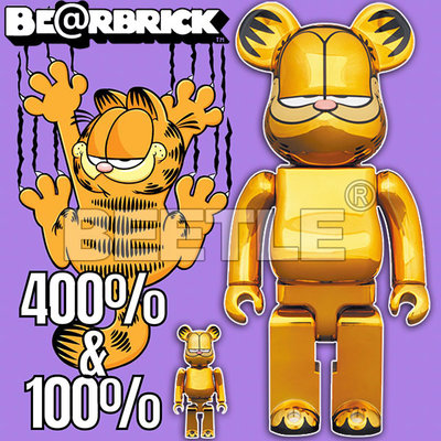 BEETLE BE@RBRICK 電鍍 加菲貓 GARFIELD GOLD 庫柏力克熊 100％ 400％