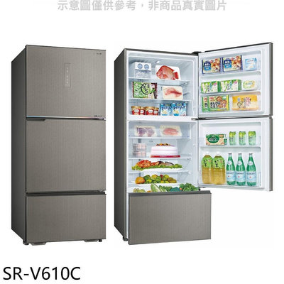 《可議價》SANLUX台灣三洋【SR-V610C】606公升三門變頻冰箱(含標準安裝).