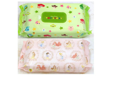 【JPGO】日本製 LEC 迪士尼 除菌清潔濕紙巾 60枚~玩具總動員 綠包#729 公主 粉包#736