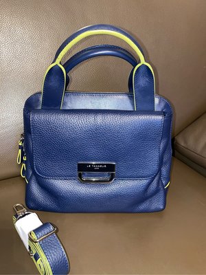 我的二手包❤️法國大牌LE TANNEUR 深藍真皮兩用包