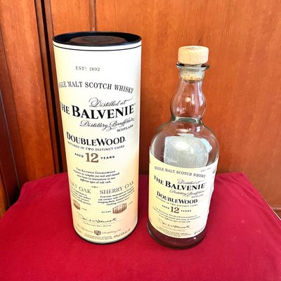 The Balvenie百富12年雙桶斯貝塞威士忌空酒瓶(700ml)/多用途玻璃空瓶/空洋酒瓶/裝飾/酒瓶/空瓶