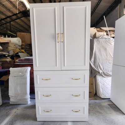 美生活館 家具訂製 客製化 美式風格 純白色 雙門三抽櫃 衣櫃 收納櫃 衣物櫃 置物櫃 也可修改尺寸顏色格局再報價
