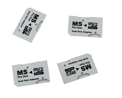 促銷 雙插卡 Micro SD / SDHC 轉 MS PRO DUO 雙轉卡 PSP 轉接卡