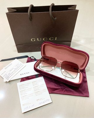 Gucci 酒紅色 漸層 太陽眼鏡 墨鏡