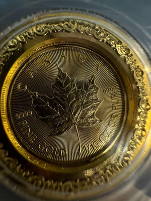 加拿大楓葉金幣1/10盎司 3.11g，普通保護盒子，品相完
