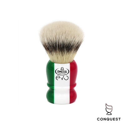 【 CONQUEST 】義大利 Omega EVO系列 E1882 shaving brush 高端刮鬍刷 義大利國旗