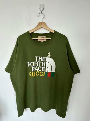 Gucci x The North Face 古馳 聯名綠色大logo短袖