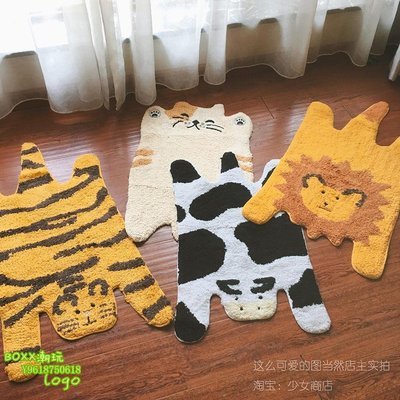 BOxx潮玩~日本進口小動物萌寵地毯 獅子老虎臥室地墊居家裝飾禮物