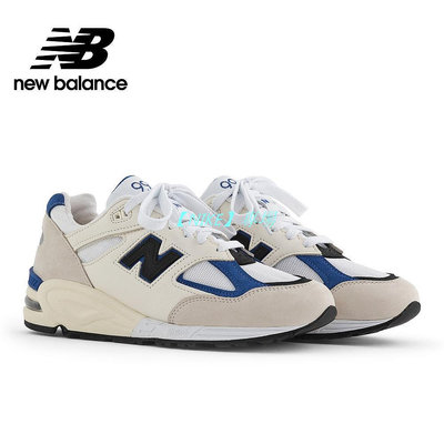 【NIKE 專場】【New Balance】 NB 美製復古鞋_中性_白杏藍_M990WB2-D楦 990 英美鞋