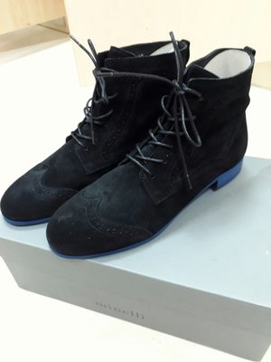 全新 法國品牌Minelli 黑色雞皮短靴 37號 精品專櫃買8280元