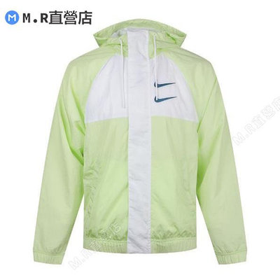 Nike 耐吉 SWOOSH 雙勾 刺繡 白綠 拼接 運動 夾克 外套 CJ4889-701