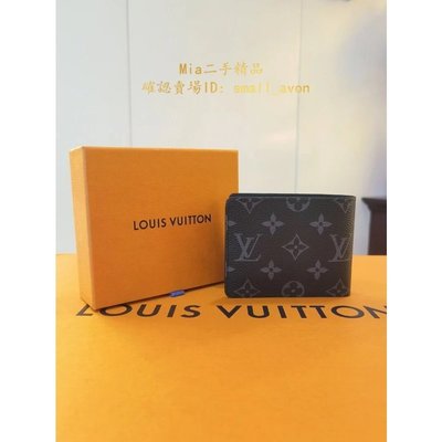 【二手正品】Louis Vuitton LV M62294 Slender 經典花紋雙折短夾.黑 有現貨  99新