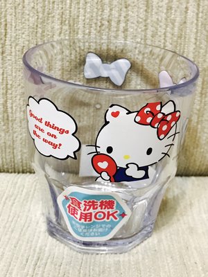 天使熊小鋪~日本帶回HELLO KITTY彩繪牛奶杯 可愛KITTY水杯 耐摔 約220ML 全新現貨
