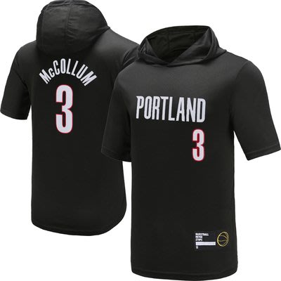 NBA 波特蘭拓荒者隊 籃球運動連帽T恤 短袖上衣 熱轉印款式 CJ McCollum