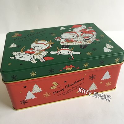 [Kitty 旅遊趣] 日本製 Hello Kitty 聖誕鐵盒 馬口鐵盒 凱蒂貓 置物盒 收納盒 禮物盒