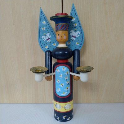 KWO 燭台天使木偶B  高約30公分 德國手工玩具