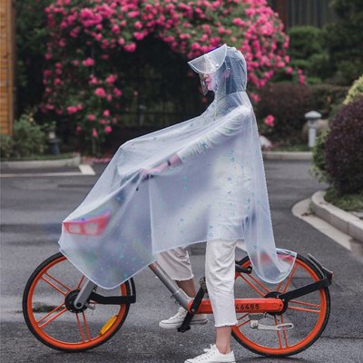 雨披自行車學生雨衣上學專用長款透明電動自行車成人戶外塑料雨衣