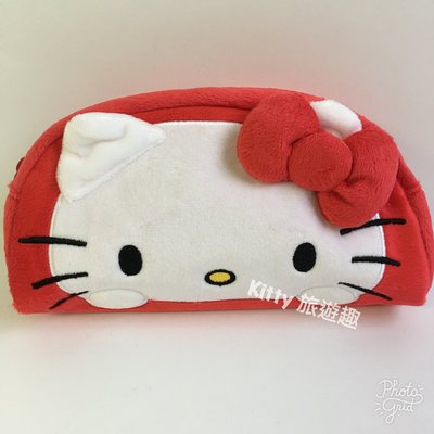 [Kitty 旅遊趣] Hello Kitty 絨布筆袋 凱蒂貓筆袋 拉鍊筆袋 鉛筆盒 文具盒 美樂蒂 大耳狗