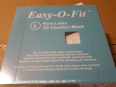 現貨- Easy-O-Fit (超服貼)不織布3層式拋棄式口罩-L80片/盒.限量特賣.買一送一