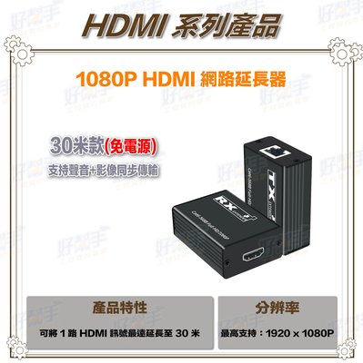 『台灣現貨 快速出貨』30米 1080P HDMI 無源網線延長器