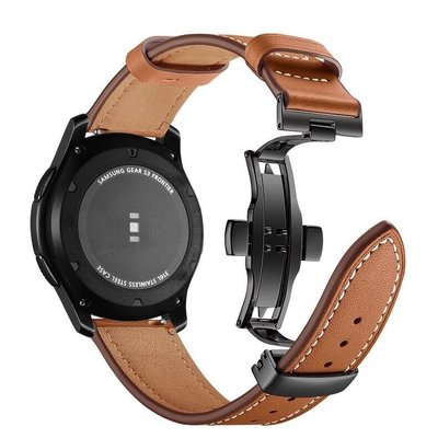促銷打折 錶帶 替換表帶 = 適用 Amazfit GTR3 pro錶帶 華米手錶GTS3真皮錶帶蝴蝶扣牛