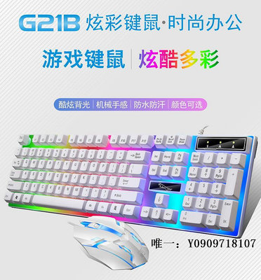 有線鍵盤鍵盤鼠標套裝靜音有線白色筆記本臺式電腦機械懸浮發光游戲防水鍵盤套裝