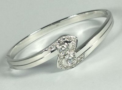 【全聯流當品】天然鑽石手環  主石共0.60CT 鑽石 女用鑽石手環 18K金鑽石手環 橢圓手環