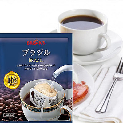 【日本BROOK’S掛耳式濾泡黑咖啡】巴西極品濾泡式黑咖啡(25入/10g)@滿千另送5包