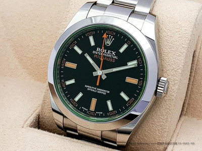 【經緯度名錶】ROLEX 勞力士 MILGAUSS 116400GV 黑面 絕版 綠玻璃 TLW77059