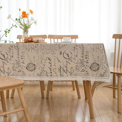 桌布桌布歐式字母印花棉麻熱賣蓋巾餐桌布蓋巾工廠