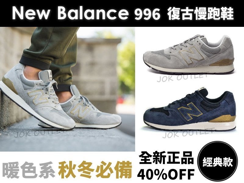 海外限定 New Balance 996 Mrl996 Nb 金邊燙金淺灰藏青深藍麂皮余文樂