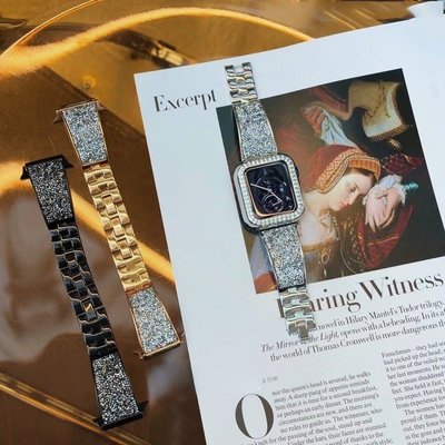 施華洛同款鑲鑽錶帶 apple watch 2 3 4 5 6 SE 代 女生錶帶 時尚iwatch鏈式錶帶 金屬錶帶