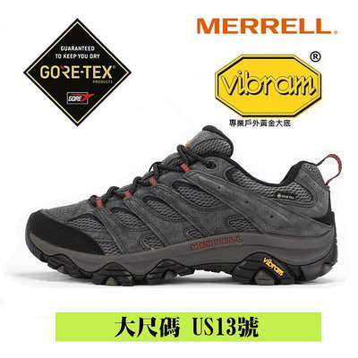 大尺碼13號 Merrell 登山鞋 Moab 3 GTX 男鞋 灰黑 防水 Gore-Tex 支撐 避震 ML036263