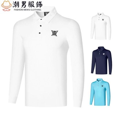 ANEW 新款高爾夫服裝男上衣戶外運動保暖POLO衫速乾T恤golf長袖服飾-潮男服飾