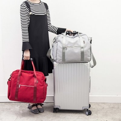 旅行袋手提旅行包折疊旅行袋女大容量登機防潑水行李袋可套拉桿包旅遊包男XBDshk促銷