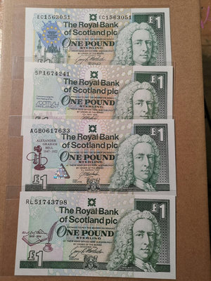 【二手】 英國蘇格蘭皇家銀行1992-99年版4張同的1鎊紀念鈔 U776 錢幣 紙幣 硬幣【奇摩收藏】