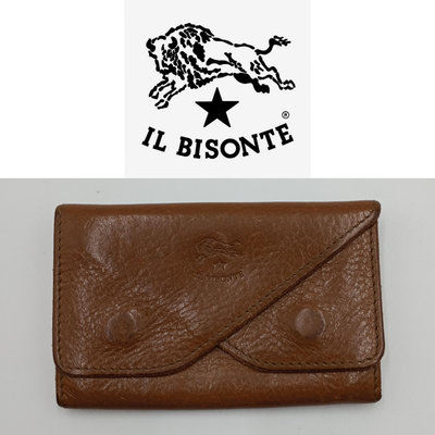 【皮老闆二店】二手真品 IL BISONTE 包包 零錢包 卡片包 義大利製 鏡104