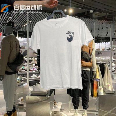 【Japan潮牌館】Nike男子夏聯名款黑臺球印花字母圓領運動寬松短袖T恤 DO9323