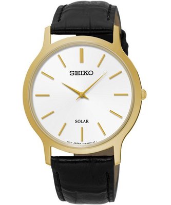 SEIKO Solar 太陽能經典款日系男錶(SUP872P1)-金框x黑/38mm V115-0BE0K