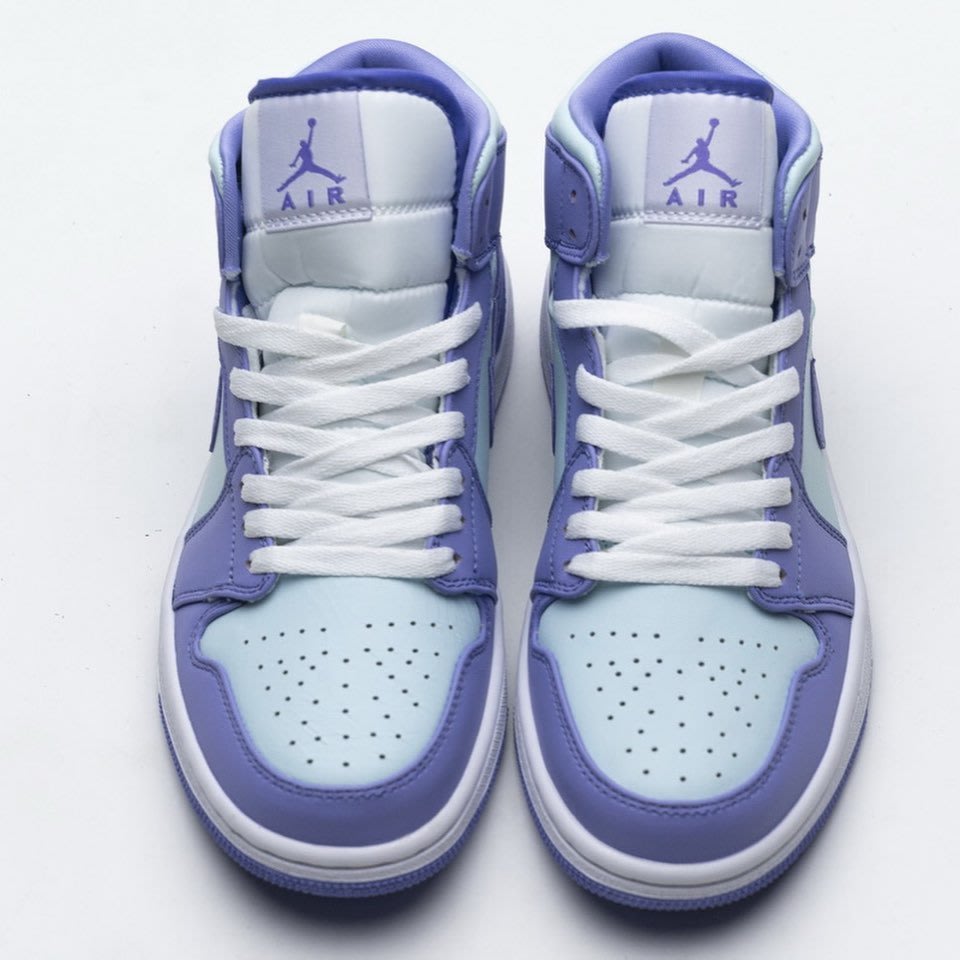 全新正品【Air Jordan 1 Mid Purple Aqua (GS) 】藍紫女款554725-500 