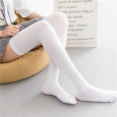 70cm/80cm防滑天鵝絨大腿襪子膝上襪長筒襪高筒襪絲襪黑色白色膚色