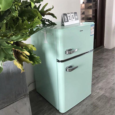 HICON惠康 BCD-91黑色復古時尚好看家用雙門冷藏冷凍時尚小冰箱