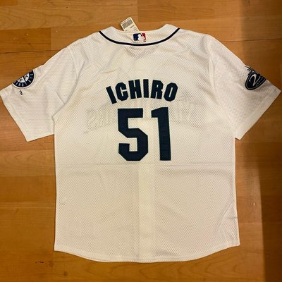 日本職棒 鈴木一朗 ICHIRO # 51 球迷版 棒球衣（白色）M尺寸