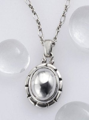 【創銀坊】北歐之鏡 925純銀 墜子 極簡 設計 普普風 藝術 手工 珠寶 喬治傑生 寶石 鑽石 項鍊 (P-4305)