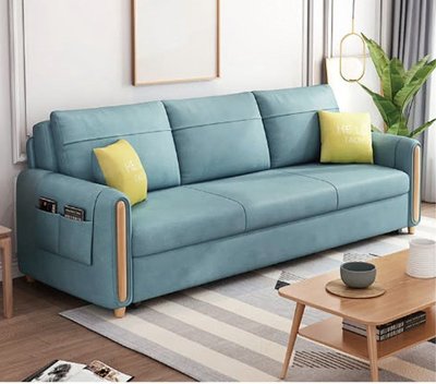 ☆[新荷傢俱] ☆W 3456 (綠/灰)高級沙發床/雙色科技布沙發 / 可拆洗布沙發 / 客廳椅 / 沙發床(附靠枕)