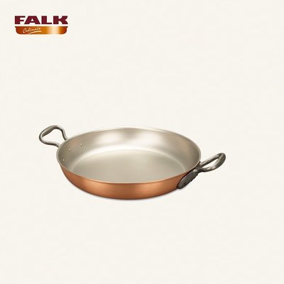 平底鍋現貨 比利時 Falk 銅鍋Gratin Pan雙耳焗烤煎盤燴飯米其林主廚鍋-雙喜生活館