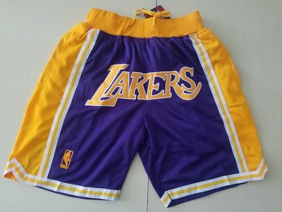 NBA湖人带隊名 口袋版 復古藍球褲 紫色