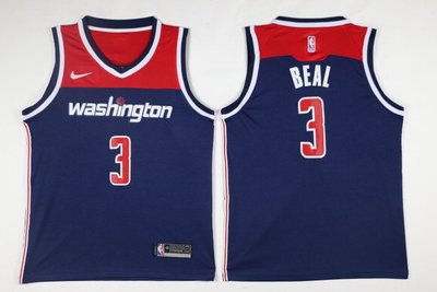 布拉德利·比爾(Bradley Beal) NBA 華盛頓巫師隊 深藍色 球衣3號